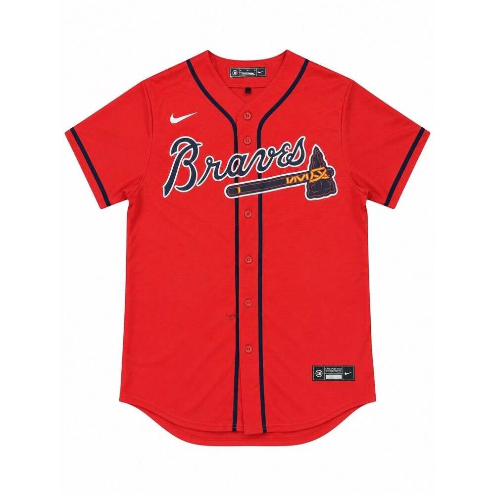 Vintage Nike Atlanta Braves Dansby Swanson 7 Stitched Jersey Size Medium MLB Red